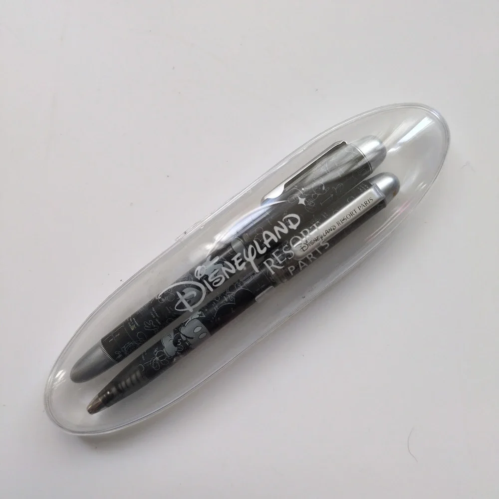 NIB Disneyland‎ Resort Paris Twist & Foutain Pen Set Black Mickey Mouse Sketch